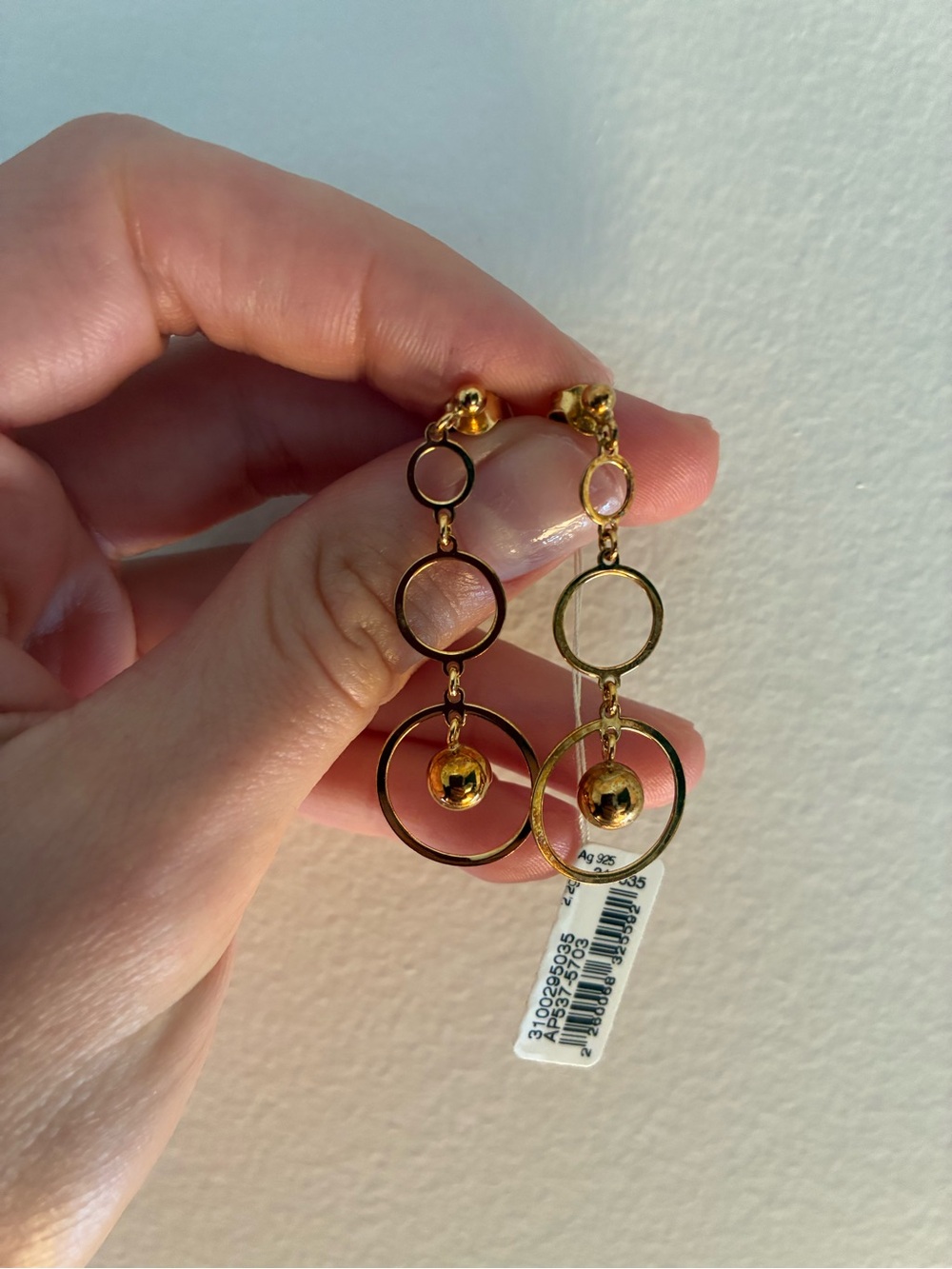 Gold-Plated Silver Dangling Earring
